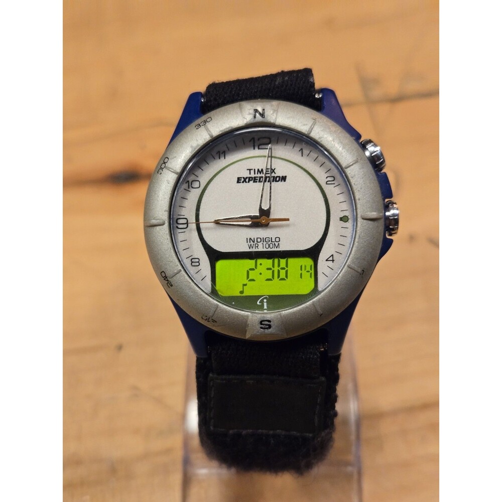 Vintage Timex Expedition I Control Watch Dual Analog Digital Indiglo New Battery